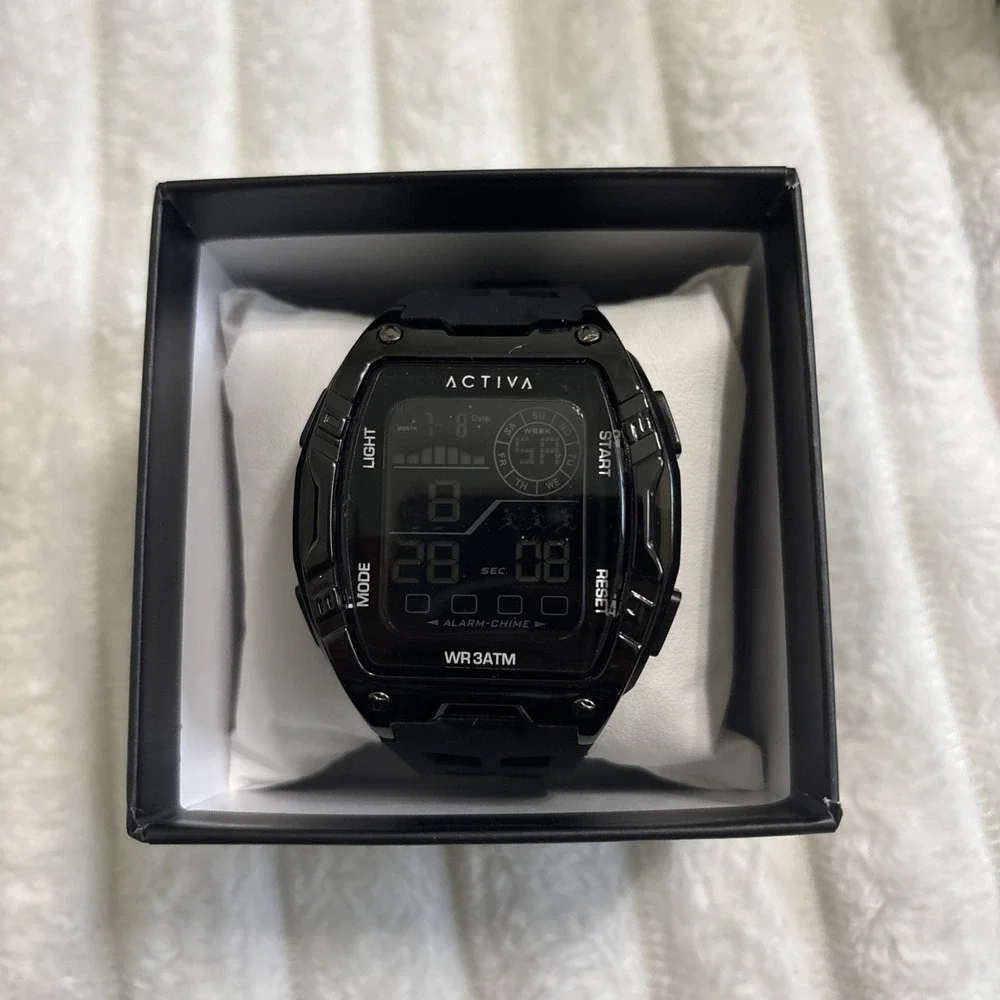 Activa X Invicta (ACW8130-004) Men's 46mm Digital Black Sport Watch MSRP $99 NEW